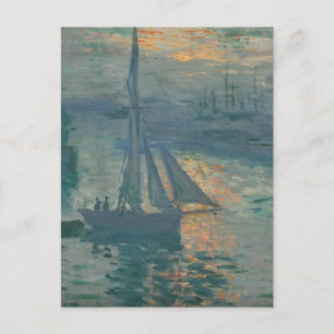 Claude Monet Sunrise Marine Sailboat Impressionism Postcard
