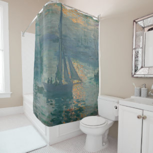 Claude Monet Sunrise Marine Sailboat Impressionism Shower Curtain