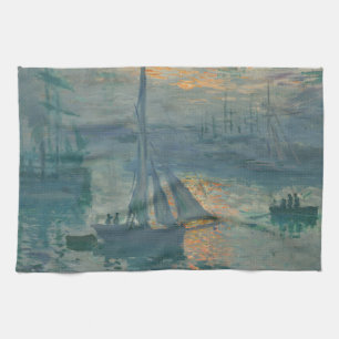 Claude Monet Sunrise Marine Sailboat Impressionism Tea Towel