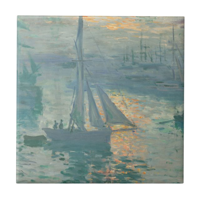 Claude Monet - Sunrise Tile (Front)