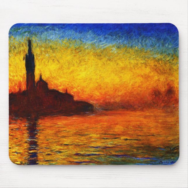 Claude Monet-Sunset in Venice Mouse Pad (Front)