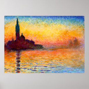 Claude Monet - Sunset in Venice Poster