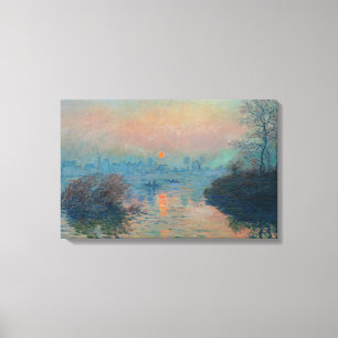 Claude Monet - Sunset on the Seine at Lavacourt Canvas Print