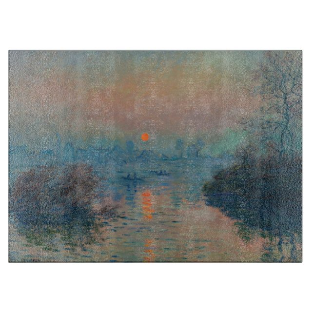 Claude Monet - Sunset on the Seine at Lavacourt Cutting Board (Front)