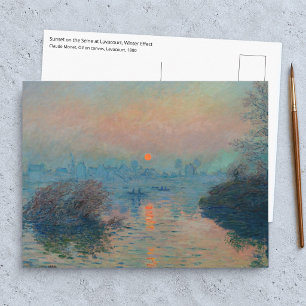 Claude Monet - Sunset on the Seine at Lavacourt Postcard