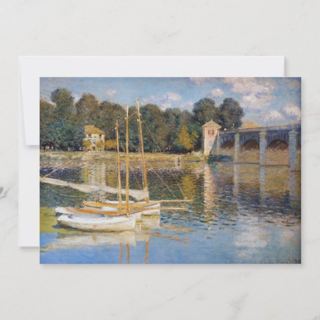 Claude Monet - The Argenteuil Bridge Thank You Card (Front)