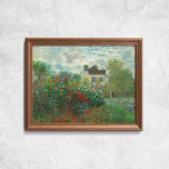 Claude Monet The Artist Garden French Old Art Poster<br><div class="desc">Poster of Claude Monet,  The Artist's Garden in Argenteuil,  1873. Old famous french painting with a house and flowers in an impressionist style. CCO license,  public domain art.</div>