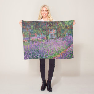 Claude Monet The Artist's Garden at Giverny Fleece Blanket