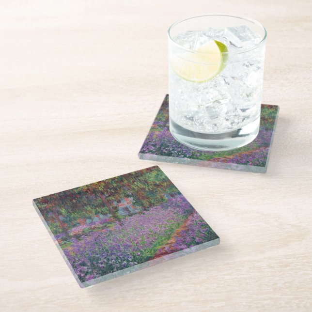 Claude Monet | The Artist's Garden at Giverny Glass Coaster (Angled)