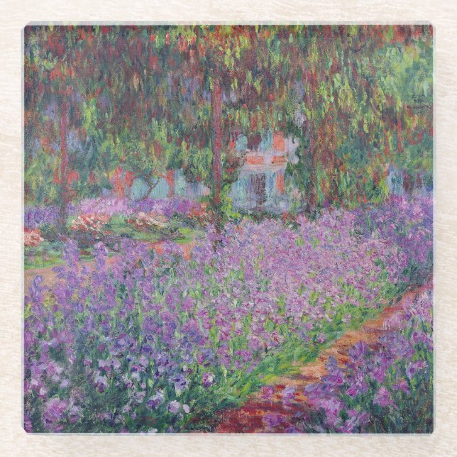 Claude Monet | The Artist's Garden at Giverny Glass Coaster (Front)