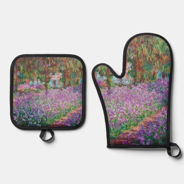 Claude Monet - The Artist's Garden at Giverny Oven Mitt & Pot Holder Set (Front)