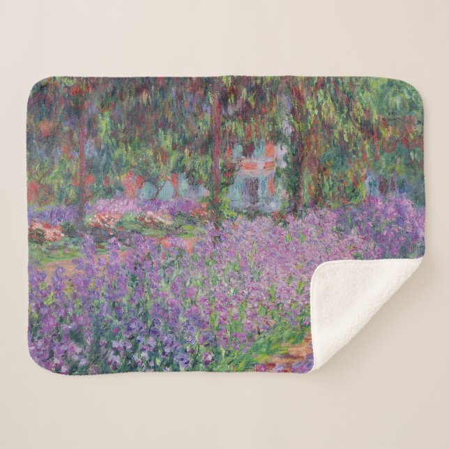 Claude Monet | The Artist's Garden at Giverny Sherpa Blanket (Front (Horizontal))