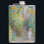 Claude Monet - The Artist's Garden at Vetheuil Hip Flask<br><div class="desc">The Artist's Garden at Vetheuil / Le jardin de l'artiste a Vetheuil - Claude Monet,  Oil on Canvas, 1881</div>