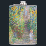 Claude Monet - The Artist's Garden at Vetheuil Hip Flask<br><div class="desc">The Artist's Garden at Vetheuil / Le jardin de l'artiste a Vetheuil - Claude Monet,  Oil on Canvas, 1881</div>