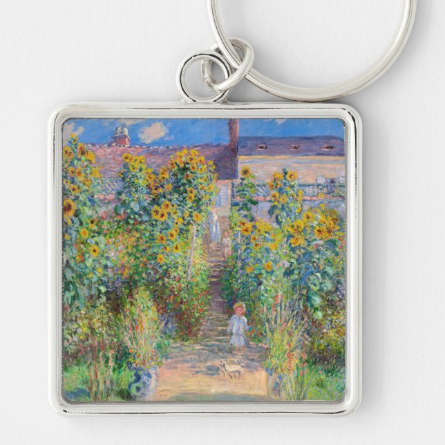 Claude Monet - The Artist's Garden at Vetheuil Key Ring (Front)