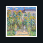Claude Monet - The Artist's Garden at Vetheuil Napkin<br><div class="desc">The Artist's Garden at Vetheuil / Le jardin de l'artiste a Vetheuil - Claude Monet,  Oil on Canvas, 1881</div>
