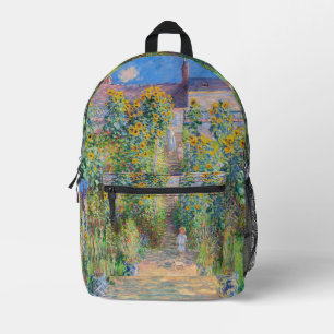 Claude Monet - The Artist's Garden at Vetheuil Printed Backpack