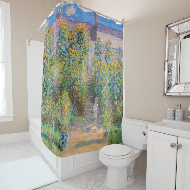 Claude Monet - The Artist's Garden at Vetheuil Shower Curtain (In Situ)