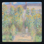 Claude Monet - The Artist's Garden at Vetheuil Stone Coaster<br><div class="desc">The Artist's Garden at Vetheuil / Le jardin de l'artiste a Vetheuil - Claude Monet,  Oil on Canvas, 1881</div>