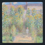 Claude Monet - The Artist's Garden at Vetheuil Stone Coaster<br><div class="desc">The Artist's Garden at Vetheuil / Le jardin de l'artiste a Vetheuil - Claude Monet,  Oil on Canvas, 1881</div>