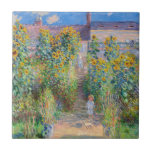 Claude Monet - The Artist's Garden at Vetheuil Tile<br><div class="desc">The Artist's Garden at Vetheuil / Le jardin de l'artiste a Vetheuil - Claude Monet,  Oil on Canvas, 1881</div>
