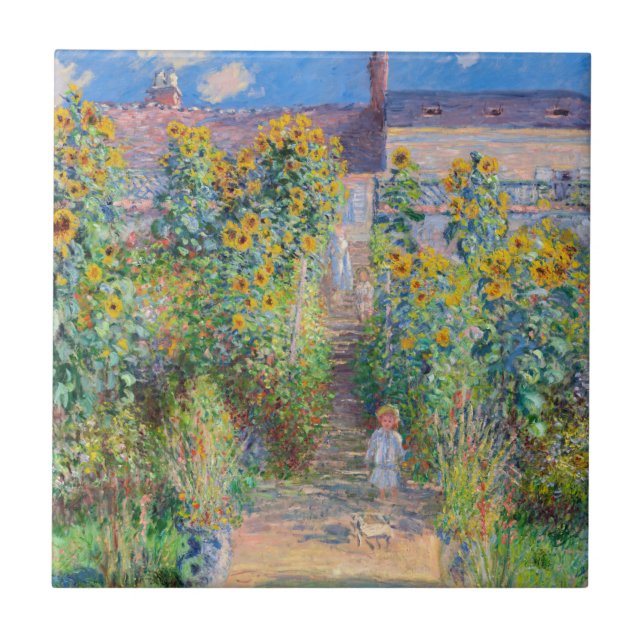 Claude Monet - The Artist's Garden at Vetheuil Tile (Front)