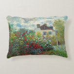 Claude Monet - The Artist's Garden in Argenteuil Decorative Cushion<br><div class="desc">The Artist's Garden in Argenteuil / A Corner of the Garden with Dahlias - Claude Monet,  Oil on Canvas,  1873</div>