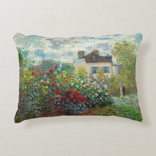 Claude Monet - The Artist's Garden in Argenteuil Decorative Cushion (Front)