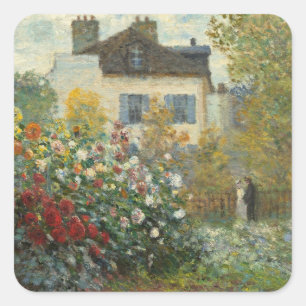 Claude Monet   The Artist's Garden in Argenteuil Square Sticker