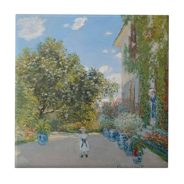 Claude Monet - The Artists House at Argenteuil Tile (Front)