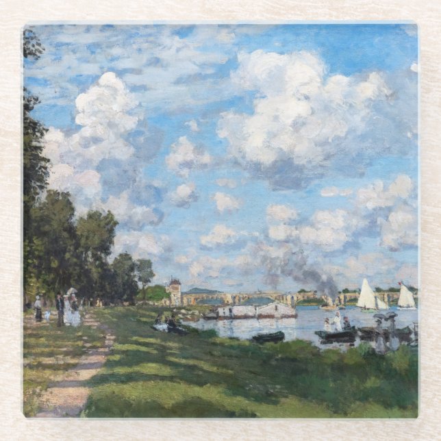 Claude Monet - The Basin at Argenteuil Glass Coaster (Front)