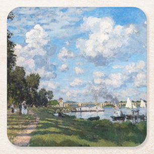Claude Monet - The Basin at Argenteuil Square Paper Coaster
