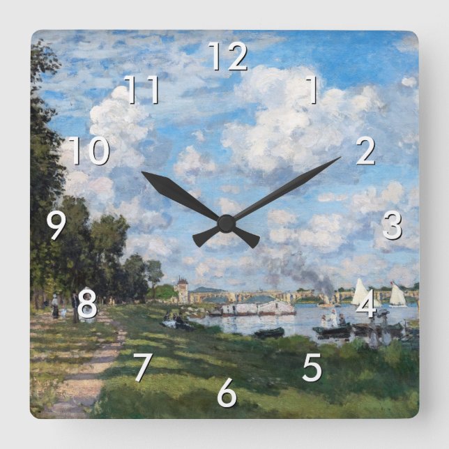 Claude Monet - The Basin at Argenteuil Square Wall Clock (Front)