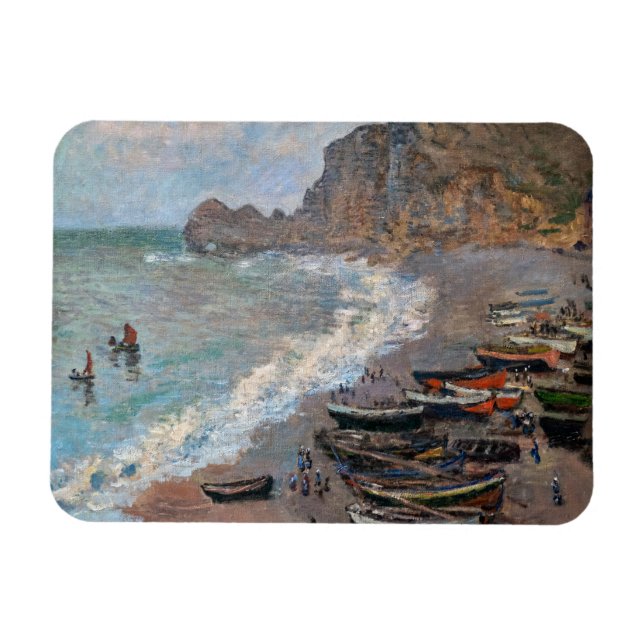 Claude Monet - The Beach at Etretat Magnet (Horizontal)