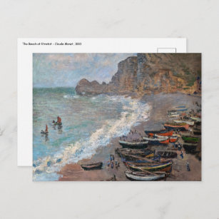 Claude Monet - The Beach at Etretat Postcard