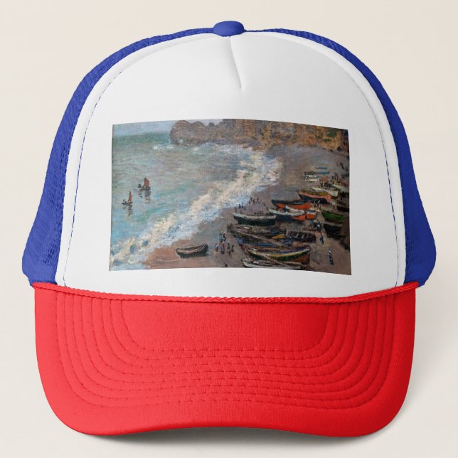 Claude Monet - The Beach at Etretat Trucker Hat (Front)