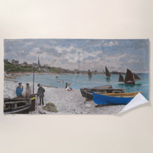 Claude Monet The Beach at Sainte-Adresse 1867 Towel