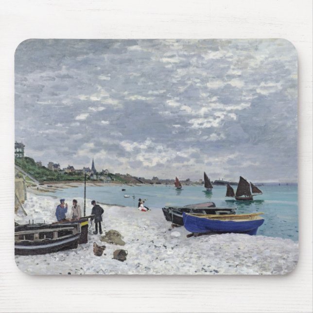 Claude Monet | The Beach at Sainte-Adresse Mouse Pad (Front)