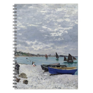 Claude Monet The Beach at Sainte-Adresse Spiral Notebook