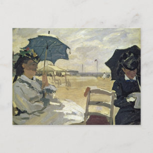 Claude Monet   The Beach at Trouville, 1870 Postcard