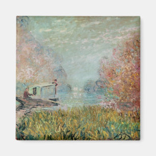 Claude Monet The Boat Studio on the Seine, 1875 Magnet