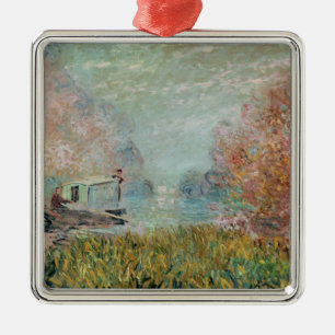 Claude Monet   The Boat Studio on the Seine, 1875 Metal Tree Decoration