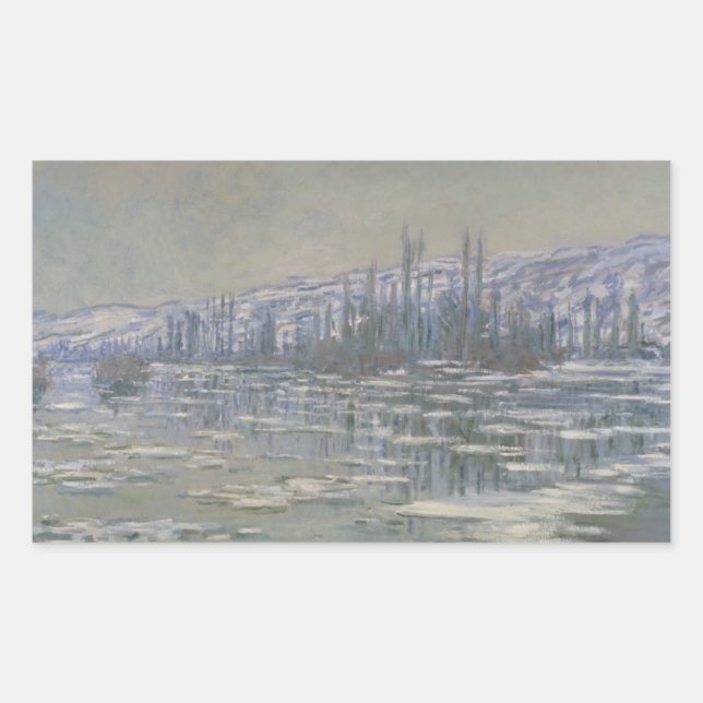 Claude Monet - The Break-up of the Ice Rectangular Sticker (Front)