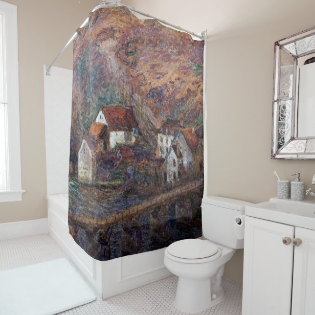 Claude Monet - The Bridge at Vervy Shower Curtain (In Situ)