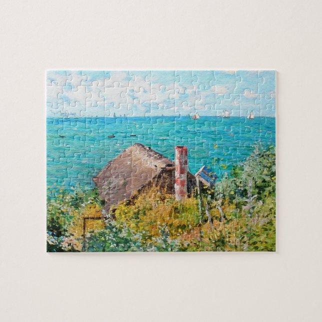 Claude Monet The Cabin At Saint-Adresse Fine Art Jigsaw Puzzle (Horizontal)