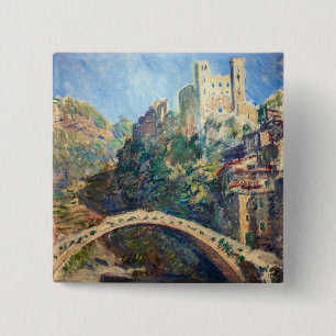 Claude Monet - The Castle of Dolceacqua 15 Cm Square Badge