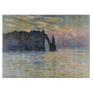 Claude Monet - The Cliff, Etretat, Sunset Cutting Board