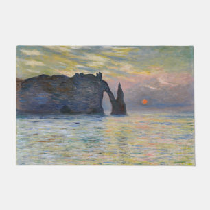 Claude Monet - The Cliff, Etretat, Sunset Doormat