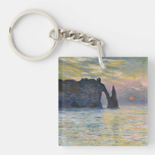 Claude Monet - The Cliff, Etretat, Sunset Key Ring