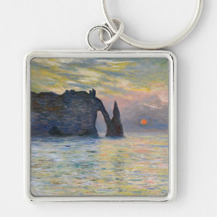 Claude Monet - The Cliff, Etretat, Sunset Key Ring